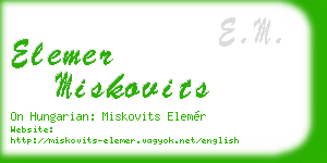 elemer miskovits business card