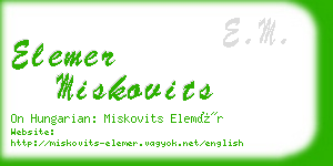 elemer miskovits business card